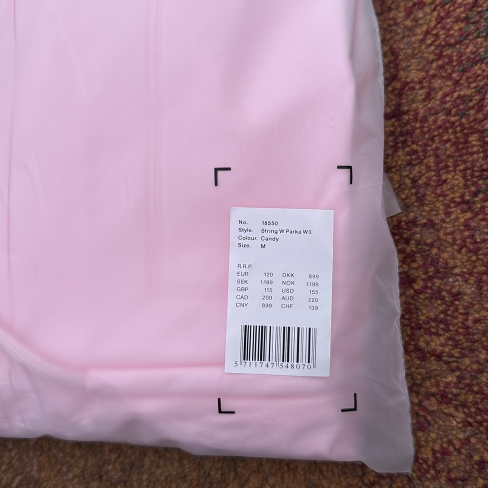 Rains Women’s String Parka Jacket in Candy - Picture 7 of 7